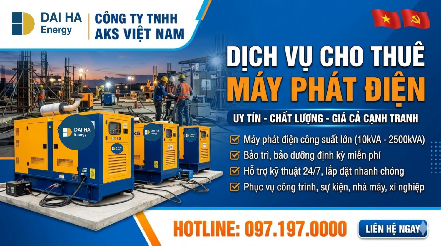 Cho thuê máy phát điện An Giang uy tín - Lắp đặt tận nơi 24/7