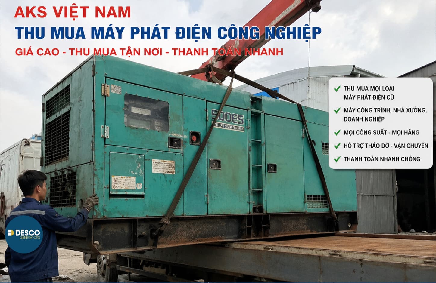 Thanh lý Máy Phát Điện Cũ Bến Tre Giá Cao - Thanh lý Tận Nơi Nhanh Chóng