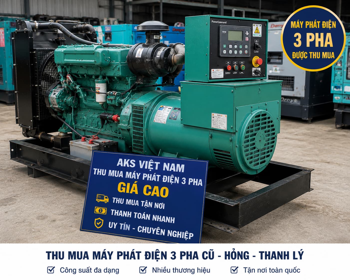 Mua Thanh Lý máy phát điện cũ Cần Thơ giá cao tận nơi