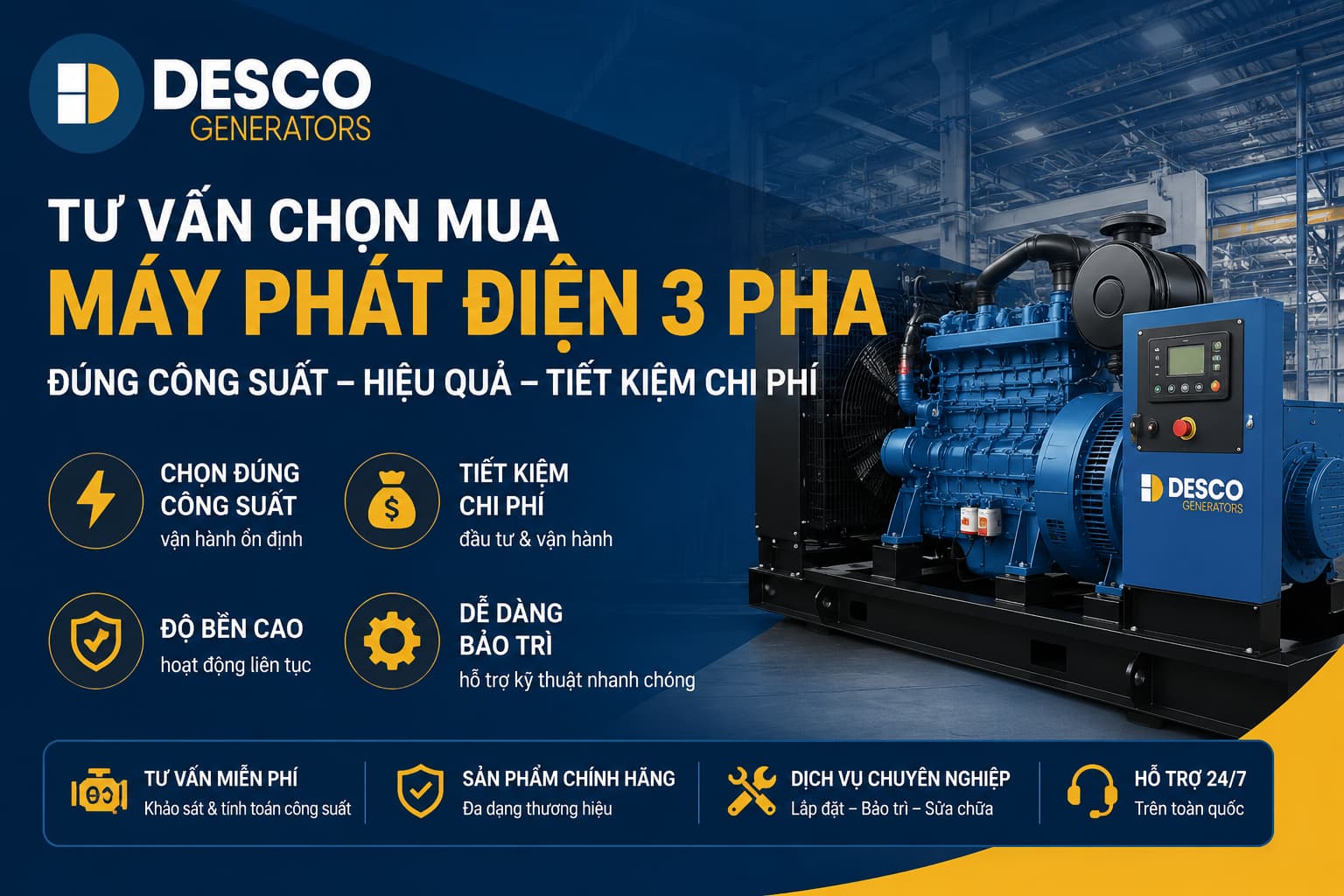 Cách Chọn Mua Máy Phát Điện Mới Đúng Công Suất Hiệu Quả, Tiết Kiệm Chi Phí